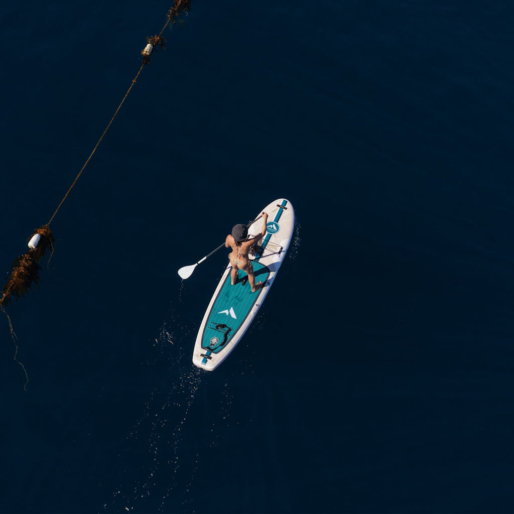 Further Customs Avalon Emerald Inflatable Paddleboard Kit iSUP board stand up Catalina Island Casino Descanso Beach Lovers Cove