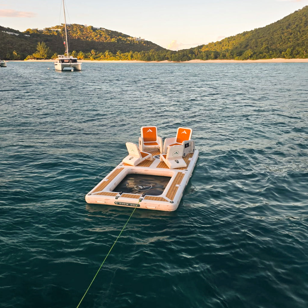 Further Customs Dippin DockWater Deck Mesh Inflatable Swim Hammock Platform British Virgin Island Net Aquanet  Aqua Dock Aquadock 