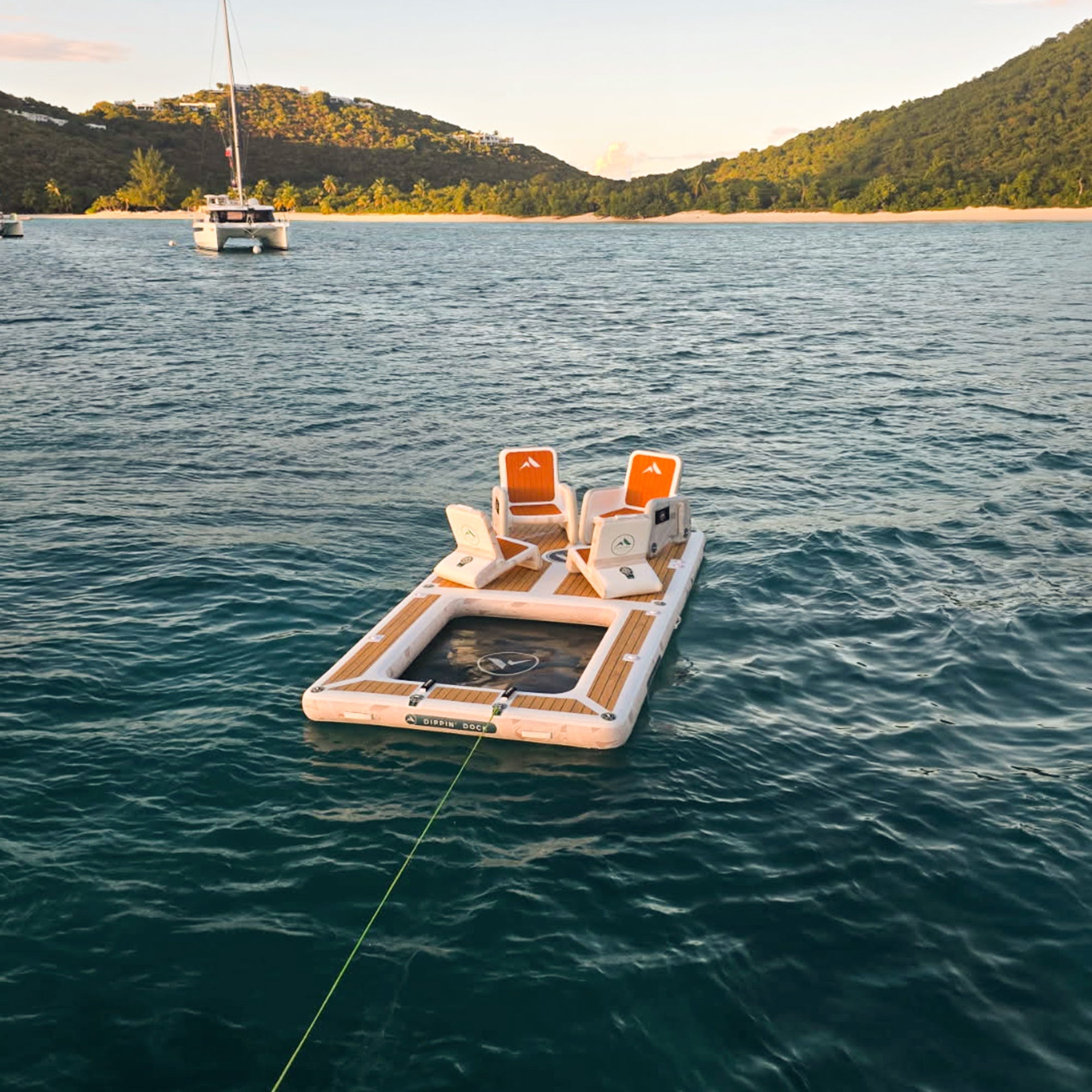 Further Customs Dippin DockWater Deck Mesh Inflatable Swim Hammock Platform British Virgin Island Net Aquanet  Aqua Dock Aquadock 